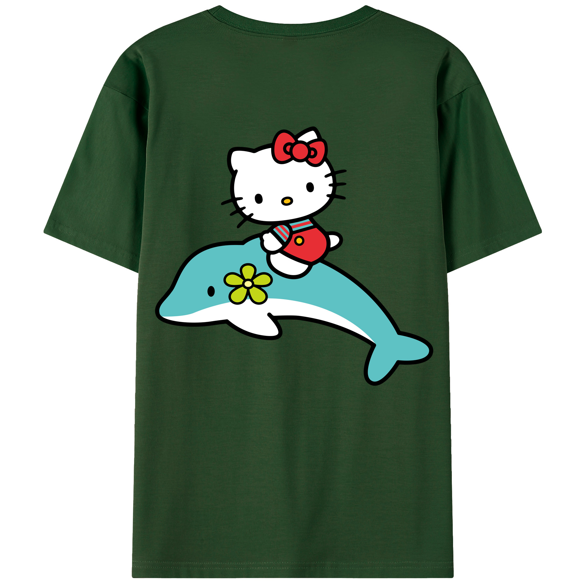 （画像用） Hello Kitty ハローキティ 綿100％半袖Tシャツ（背面プリント）